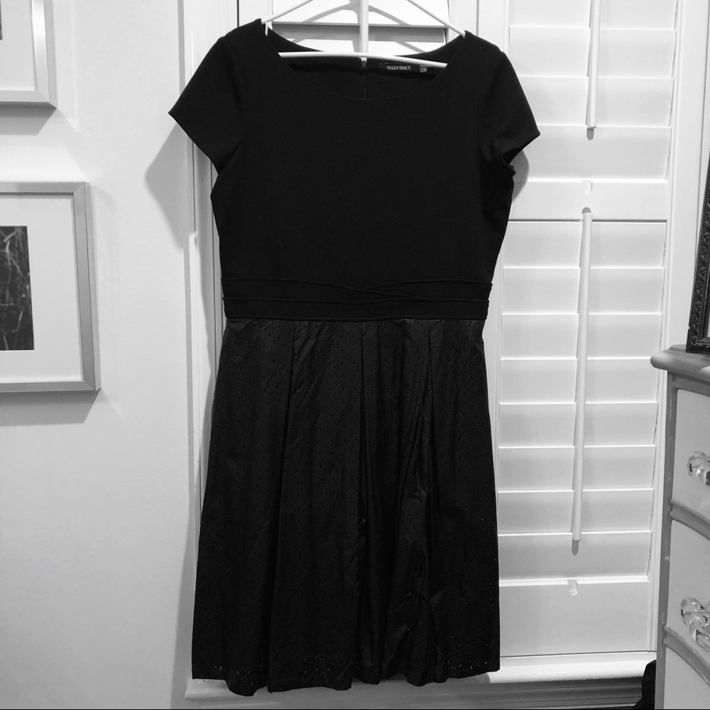 Ellen Tracy black “leather style” dress